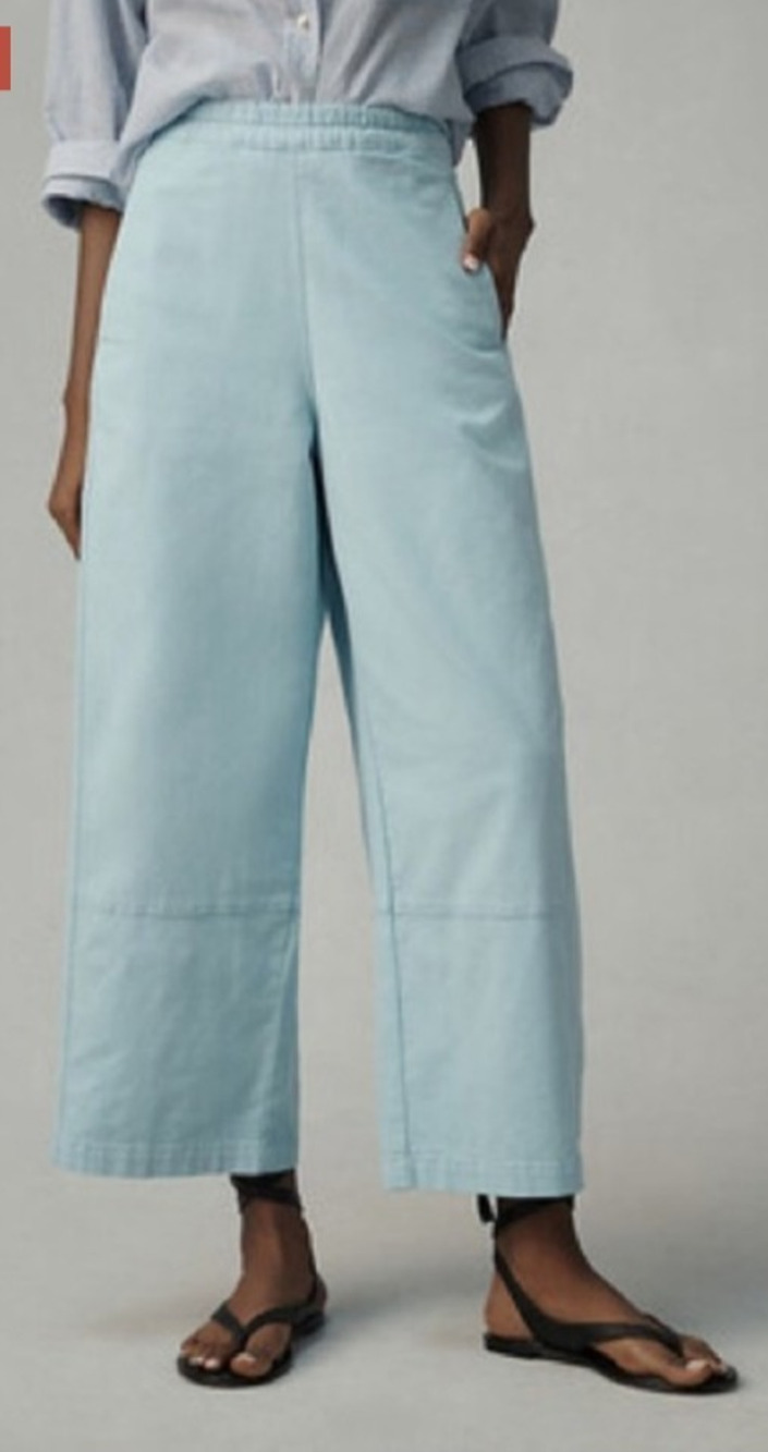 Pilcro Light Blue Izzie Barrel Wide Leg Elastic Waist Pants Small Boho Chic